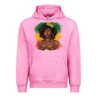 Fuchsia Pink black queen with juneteenth flag Urban Hoodie - texasbilliewilder