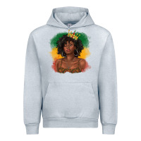 Heather Grey black queen with juneteenth flag Urban Hoodie - texasbilliewilder