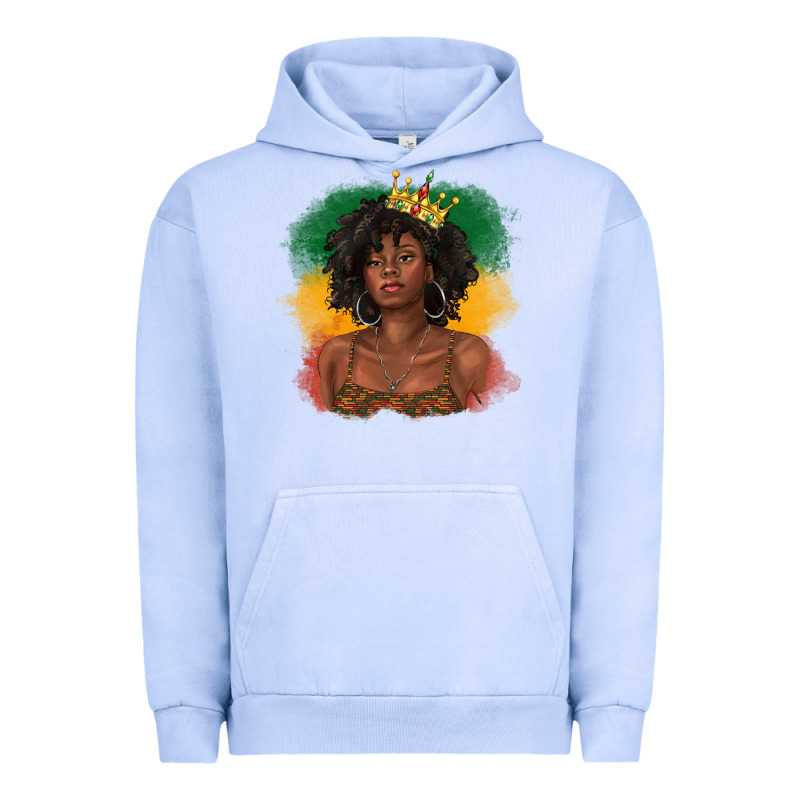 Black Queen With Juneteenth Flag Urban Hoodie by texasbilliewilder | Teevron