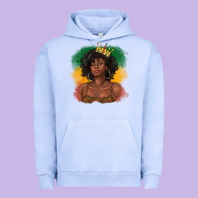 Urban Hoodie black queen with juneteenth flag