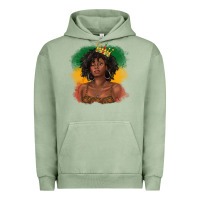 Pigment Oil Green black queen with juneteenth flag Urban Hoodie - texasbilliewilder