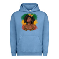 Pigment Pebble Blue black queen with juneteenth flag Urban Hoodie - texasbilliewilder