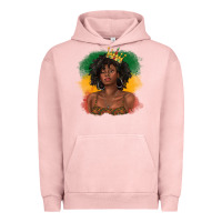 Pigment Salmon black queen with juneteenth flag Urban Hoodie - texasbilliewilder