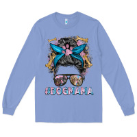 Colony Blue dog mama messy bun Long Sleeve Tee - BarkalooDesign