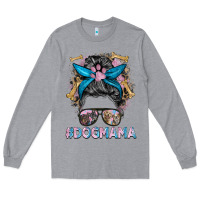 Heather Grey dog mama messy bun Long Sleeve Tee - BarkalooDesign