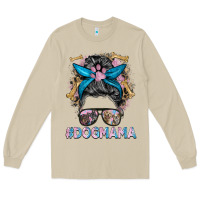 Mushroom dog mama messy bun Long Sleeve Tee - BarkalooDesign