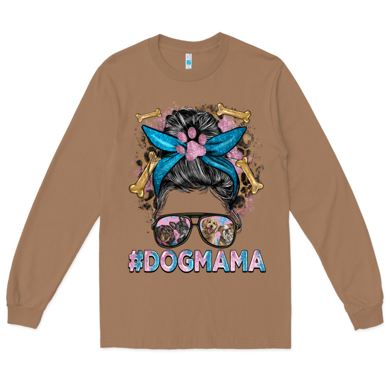 Dog Mama Messy Bun Long Sleeve Tee by BarkalooDesign | Teevron
