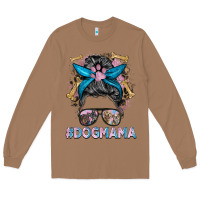 Toasted Coconut dog mama messy bun Long Sleeve Tee - BarkalooDesign