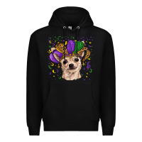 Black mardi gras hat chihuahua Premium Hoodie - RanaPortraitStore