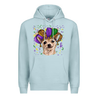 Blue Mist mardi gras hat chihuahua Premium Hoodie - RanaPortraitStore
