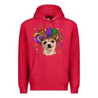 Cardinal mardi gras hat chihuahua Premium Hoodie - RanaPortraitStore