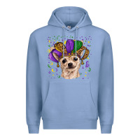 Colony Blue mardi gras hat chihuahua Premium Hoodie - RanaPortraitStore
