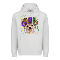 Dove Grey mardi gras hat chihuahua Premium Hoodie - RanaPortraitStore