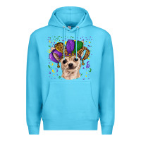 Ocean Blue mardi gras hat chihuahua Premium Hoodie - RanaPortraitStore