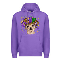 Purple mardi gras hat chihuahua Premium Hoodie - RanaPortraitStore