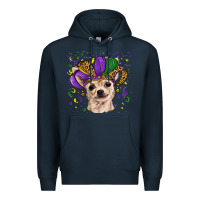Navy mardi gras hat chihuahua Premium Hoodie - RanaPortraitStore
