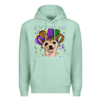 Seafoam mardi gras hat chihuahua Premium Hoodie - RanaPortraitStore
