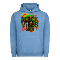 Pigment Pebble Blue black vibes only Urban Hoodie - texasbilliewilder