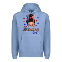 Colony Blue all american girl messy bun Premium Hoodie - texasbilliewilder