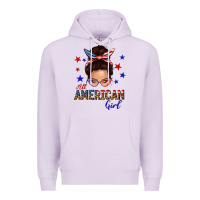 Lilac all american girl messy bun Premium Hoodie - texasbilliewilder