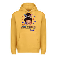 Mustard all american girl messy bun Premium Hoodie - texasbilliewilder