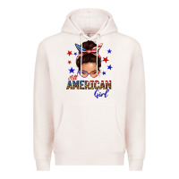Pale Pink all american girl messy bun Premium Hoodie - texasbilliewilder