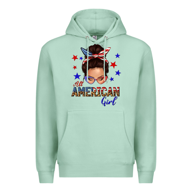 All American Girl Messy Bun Premium Hoodie by texasbilliewilder | Teevron