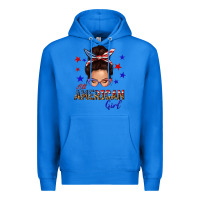 True Royal all american girl messy bun Premium Hoodie - texasbilliewilder