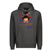 Charcoal Heather all american girl messy bun Premium Hoodie - texasbilliewilder