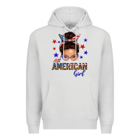 Dove Grey all american girl messy bun Premium Hoodie - texasbilliewilder