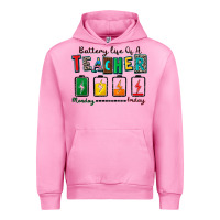 Fuchsia Pink battery life of a teacher Urban Hoodie - Zillion Design Studio