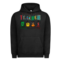 Pigment Black battery life of a teacher Urban Hoodie - Zillion Design Studio