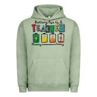 Pigment Oil Green battery life of a teacher Urban Hoodie - Zillion Design Studio