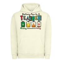 Pigment Pistachio battery life of a teacher Urban Hoodie - Zillion Design Studio