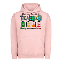 Pigment Salmon battery life of a teacher Urban Hoodie - Zillion Design Studio