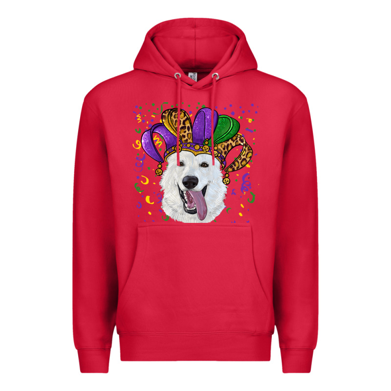 Mardi Gras Hat  White Shepherd Premium Hoodie by RanaPortraitStore | Teevron