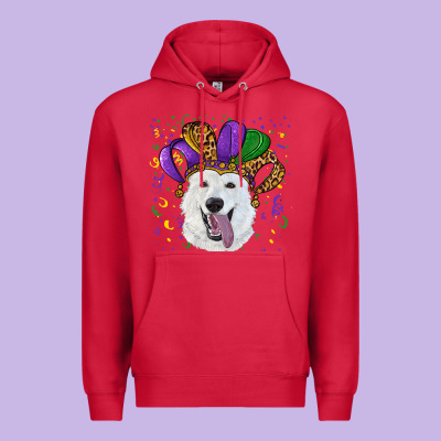 Mardi Gras Hat  White Shepherd Premium Hoodie Designed By Ranaportraitstore
