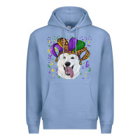 Colony Blue mardi gras hat  white shepherd Premium Hoodie - RanaPortraitStore