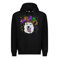 Black mardi gras hat  white shepherd Premium Hoodie - RanaPortraitStore