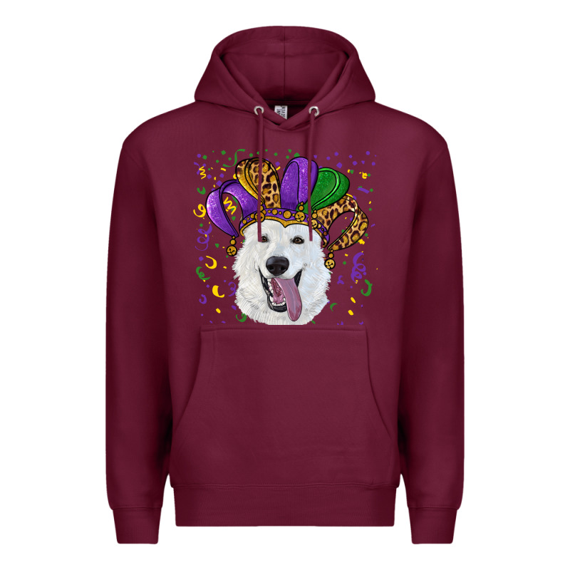 Mardi Gras Hat  White Shepherd Premium Hoodie by RanaPortraitStore | Teevron