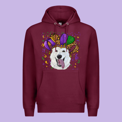 Mardi Gras Hat  White Shepherd Premium Hoodie Designed By Ranaportraitstore
