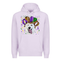 Lilac mardi gras hat  white shepherd Premium Hoodie - RanaPortraitStore