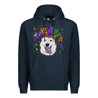 Navy mardi gras hat  white shepherd Premium Hoodie - RanaPortraitStore