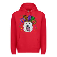Red mardi gras hat  white shepherd Premium Hoodie - RanaPortraitStore