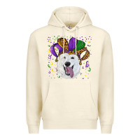 Sandshell mardi gras hat  white shepherd Premium Hoodie - RanaPortraitStore