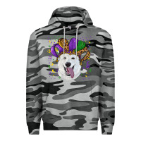Slate Camo mardi gras hat  white shepherd Premium Hoodie - RanaPortraitStore
