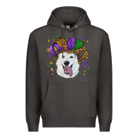 Smoke mardi gras hat  white shepherd Premium Hoodie - RanaPortraitStore