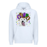 White mardi gras hat  white shepherd Premium Hoodie - RanaPortraitStore