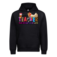 Black this teacher wears her heart on her sleeve Urban Hoodie - Zillion Design Studio