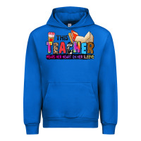 Cobalt this teacher wears her heart on her sleeve Urban Hoodie - Zillion Design Studio